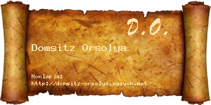 Domsitz Orsolya névjegykártya